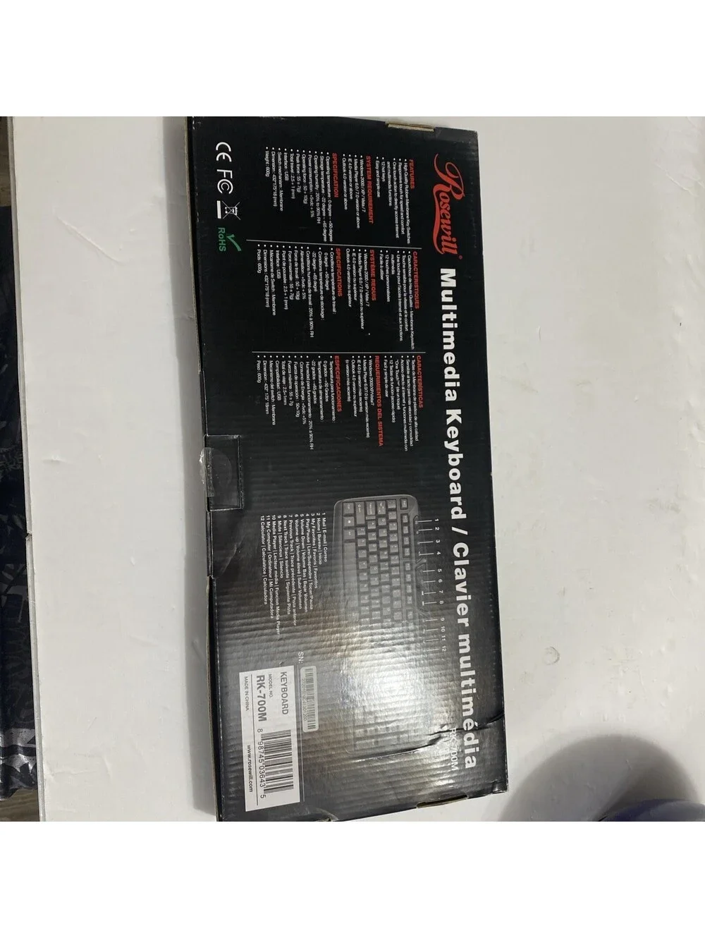 Rosewill Rk-700m USB Keyboard Membrane Keys Black Multimedia Keyboard New